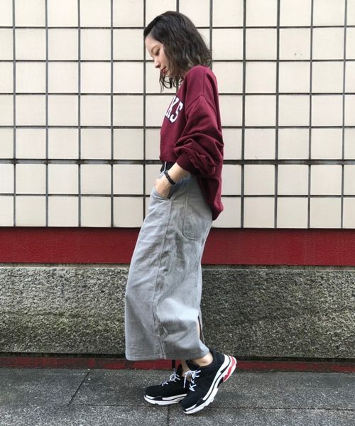 tiptop(ティップトップ)の「ベルト付ペインタータイトスカート(スカート・レディース・グレー/グレイッシュベージュ/ブルー/ブラック/ベージュ/ネイビー・FREE)」の16枚目の写真