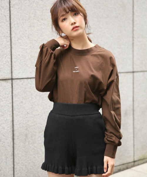 Heather（ヘザー）の「プチロゴワイドロンＴ  814793（Tシャツ/カットソー・レディース・アイボリー/ダークブラウン/ブラック・FREE）」の3枚目の写真