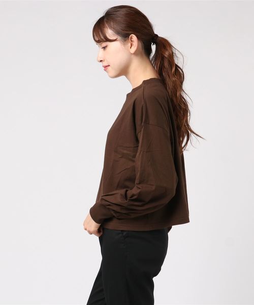 Heather（ヘザー）の「プチロゴワイドロンＴ  814793（Tシャツ/カットソー・レディース・アイボリー/ダークブラウン/ブラック・FREE）」の4枚目の写真