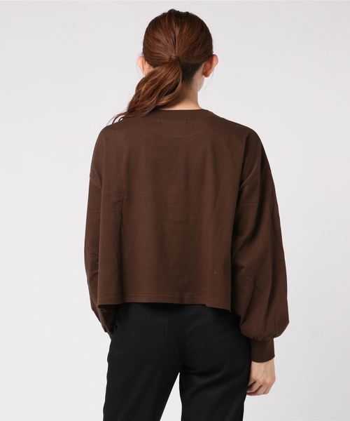 Heather（ヘザー）の「プチロゴワイドロンＴ  814793（Tシャツ/カットソー・レディース・アイボリー/ダークブラウン/ブラック・FREE）」の5枚目の写真