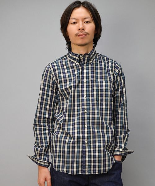 SHIPS(シップス)の「SHIPS AUTHENTIC 【Made in USA】: アメリカ製 ブロード/チェック ボタンダウンシャツ■(シャツ/ブラウス・メンズ・グリーン系その他/レッド系その他・SMALL/MEDIUM/LARGE/X-LARGE)」の1枚目の写真