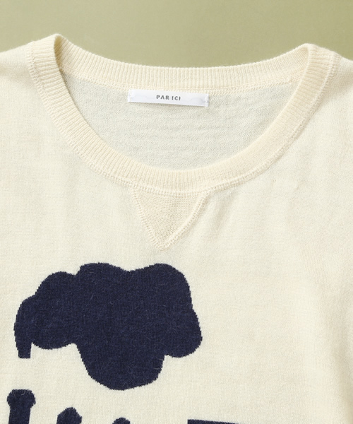 PAR ICI（パーリッシィ）の「TRAINインターシャ　ドロッププルオーバー（ニット/セーター・レディース・グレー/アイボリー・FREE）」の3枚目の写真