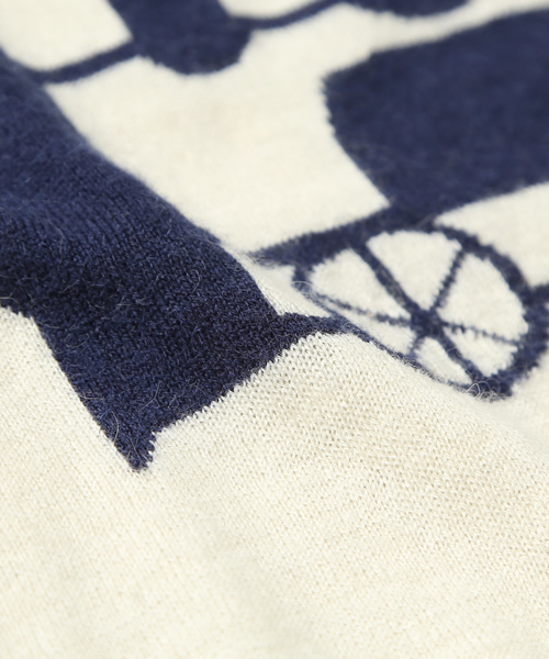 PAR ICI（パーリッシィ）の「TRAINインターシャ　ドロッププルオーバー（ニット/セーター・レディース・グレー/アイボリー・FREE）」の6枚目の写真