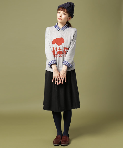 PAR ICI（パーリッシィ）の「TRAINインターシャ　ドロッププルオーバー（ニット/セーター・レディース・グレー/アイボリー・FREE）」の12枚目の写真