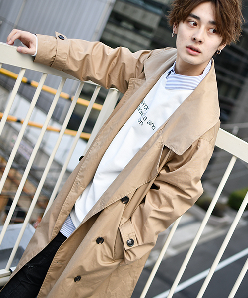 kutir（クティール）の「【ウルトラオーバーシルエット】オーバートレンチコート（トレンチコート・メンズ・ベージュ/カーキ/ブラック/ダークベージュ・SMALL/MEDIUM/LARGE）」の3枚目の写真