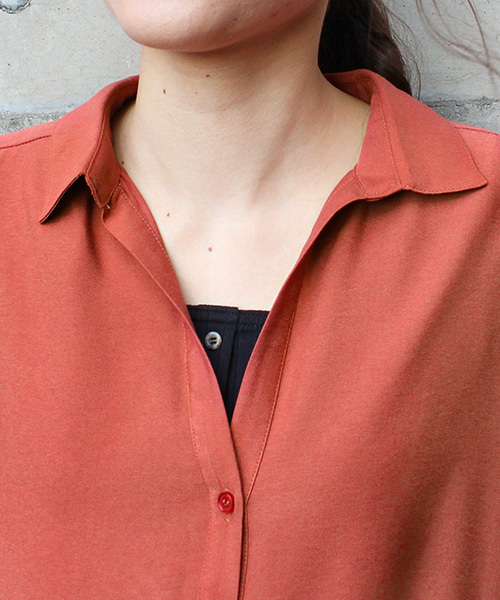 RANDA（ランダ）の「リラックスシャツワンピース（シャツワンピース・レディース・イエロー/オレンジ/クリーム・FREE）」の4枚目の写真