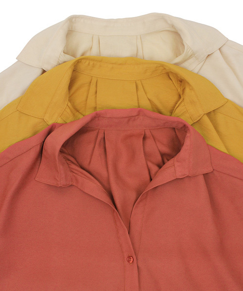 RANDA（ランダ）の「リラックスシャツワンピース（シャツワンピース・レディース・イエロー/オレンジ/クリーム・FREE）」の9枚目の写真