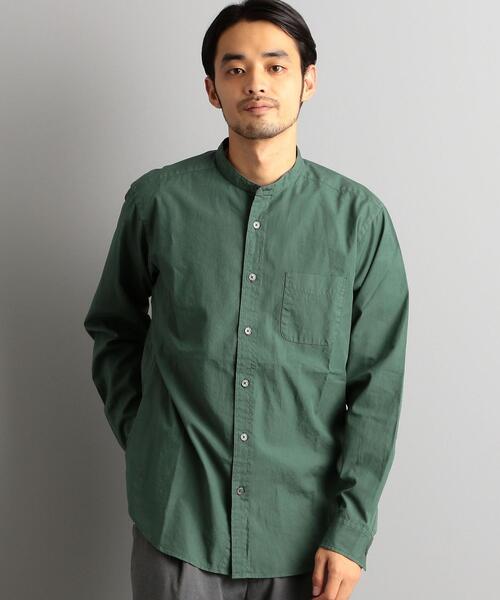 green label relaxing（グリーンレーベルリラクシング）の「CM G/Dブロードバンドカラー シャツ（シャツ/ブラウス・メンズ・ネイビー/オリーブ/ピンク/モカ・SMALL/MEDIUM/LARGE/X-LARGE）」の3枚目の写真