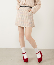 DING | DING/ベルト付きチェックスカ－ト(スカート)