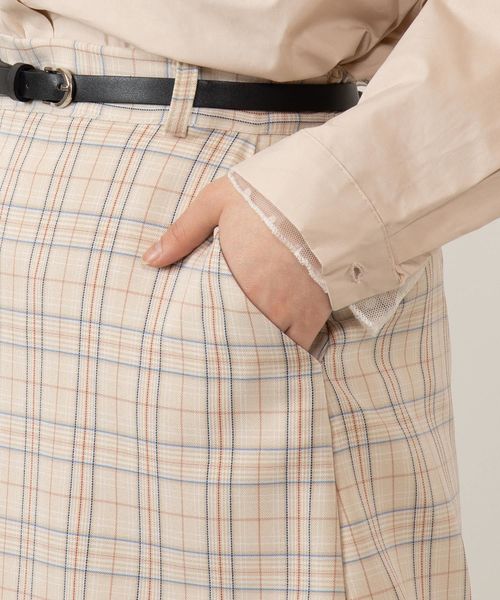 DING（ディング）の「DING/ベルト付きチェックスカ－ト（スカート・レディース・ベージュ/グレー・FREE）」の10枚目の写真