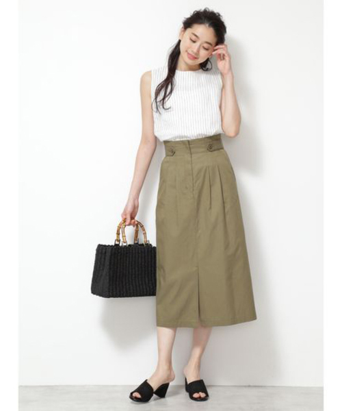 NATURAL BEAUTY BASIC（ナチュラルビューティーベーシック）の「[洗える]フレンチリネンノースリーブブラウス（シャツ/ブラウス・レディース・ブラウン/ブルー/ホワイト系その他・MEDIUM）」の14枚目の写真