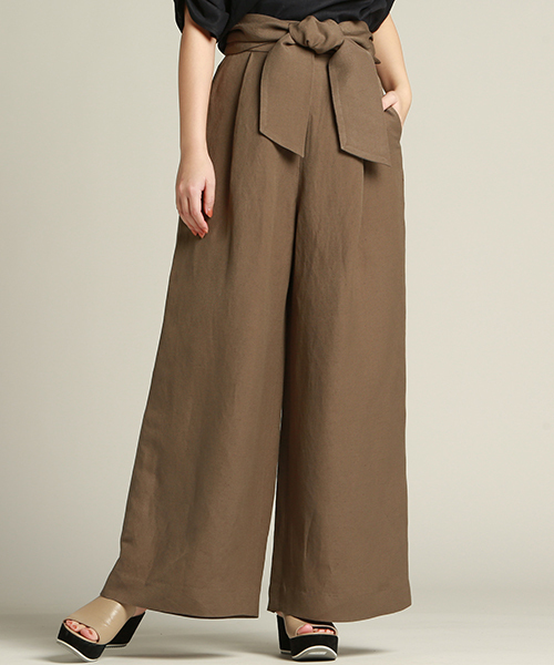 セール 麻レーヨンワイドパンツ パンツ Droite Lautreamont