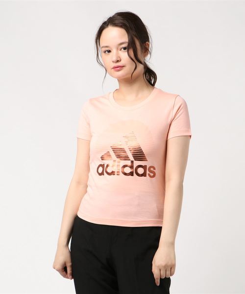 adidas（アディダス）の「adidas/アディダス W MH ホイル Tシャツ/ウィメンズ MH ホイル Tシャツ（Tシャツ/カットソー・レディース・ピンク/ホワイト/ブラック・L/M/S/XL）」の3枚目の写真