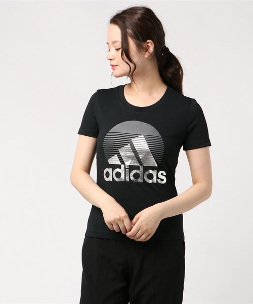 adidas（アディダス）の「adidas/アディダス W MH ホイル Tシャツ/ウィメンズ MH ホイル Tシャツ（Tシャツ/カットソー・レディース・ピンク/ホワイト/ブラック・L/M/S/XL）」の2枚目の写真