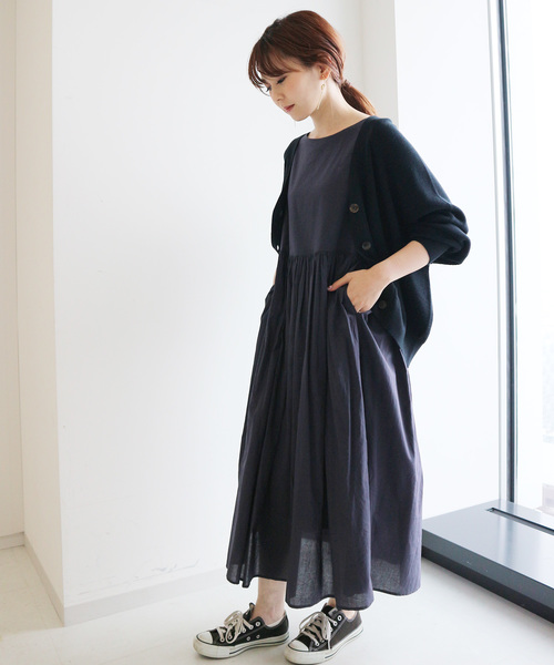 AMERICAN HOLIC（アメリカンホリック）の「Vネックドルマンニットカーディガン　＊（カーディガン/ボレロ・レディース・ネイビー/グリーン/アイボリー/モカ/テラコッタ・M/L）」の19枚目の写真