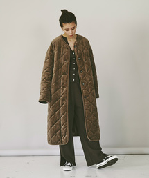 美品　【Curensology】キルティングハーフコート 薄中綿キルティングハーフコート【広告商品】(02_M 69_ダーク