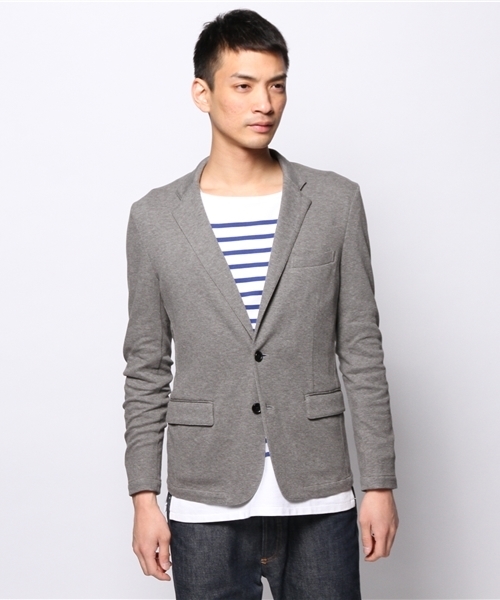 JOURNAL STANDARD(ジャーナルスタンダード)の「DEO QUICK / デオクイック: ダブルフェイスボーダー*カノコジャケット #(テーラードジャケット・メンズ・ブラック/グレー/ネイビー・LARGE/MEDIUM/SMALL)」の4枚目の写真