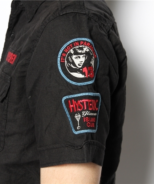 HYSTERIC GLAMOUR（ヒステリックグラマー）の「半袖ミリタリーSH（シャツ/ブラウス・メンズ・カーキ/グリーン系カモフラージュ/ブラック・SMALL/MEDIUM/LARGE）」の11枚目の写真