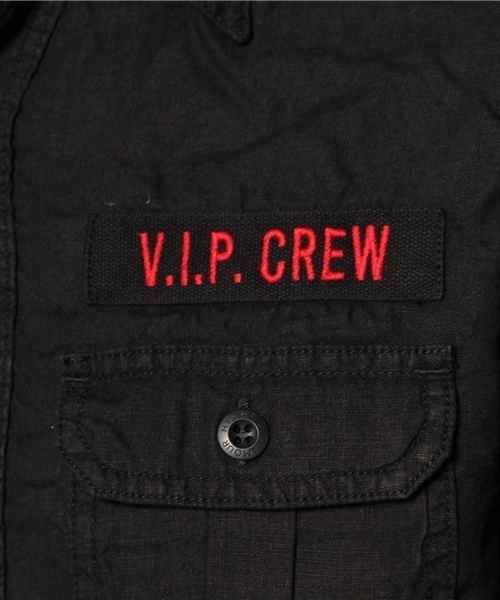 HYSTERIC GLAMOUR（ヒステリックグラマー）の「半袖ミリタリーSH（シャツ/ブラウス・メンズ・カーキ/グリーン系カモフラージュ/ブラック・SMALL/MEDIUM/LARGE）」の12枚目の写真