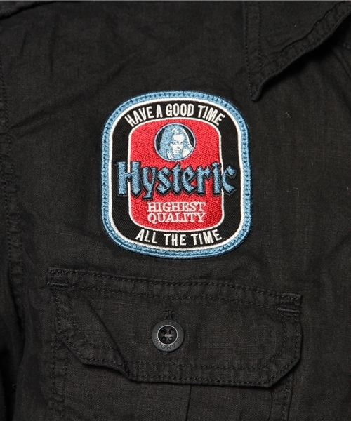 HYSTERIC GLAMOUR（ヒステリックグラマー）の「半袖ミリタリーSH（シャツ/ブラウス・メンズ・カーキ/グリーン系カモフラージュ/ブラック・SMALL/MEDIUM/LARGE）」の4枚目の写真