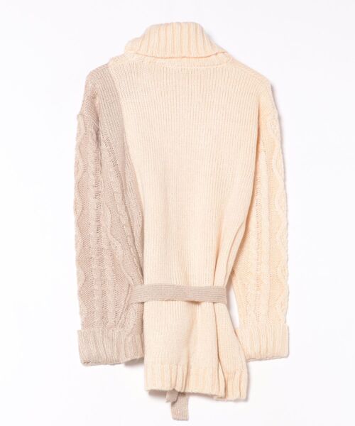 STYLEBLOCK（スタイルブロック）の「アクリルモヘアタッチ配色オフタートルネック（ニット/セーター・レディース・ブラック/ベージュ/ブラウン/アイボリー・M）」の6枚目の写真
