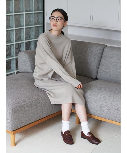 AMERICAN HOLIC(アメリカンホリック)の「ハイネック片畦ニットワンピース*(ワンピース・レディース・ベージュ/ネイビー/アイボリー・FREE)」の15枚目の写真