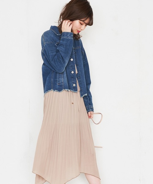 natural couture(ナチュラルクチュール)の「アシメプリーツプチハイフリルワンピース(ワンピース・レディース・ベージュ/サックスブルー/ピンク/その他1/その他2/その他3・FREE)」の7枚目の写真