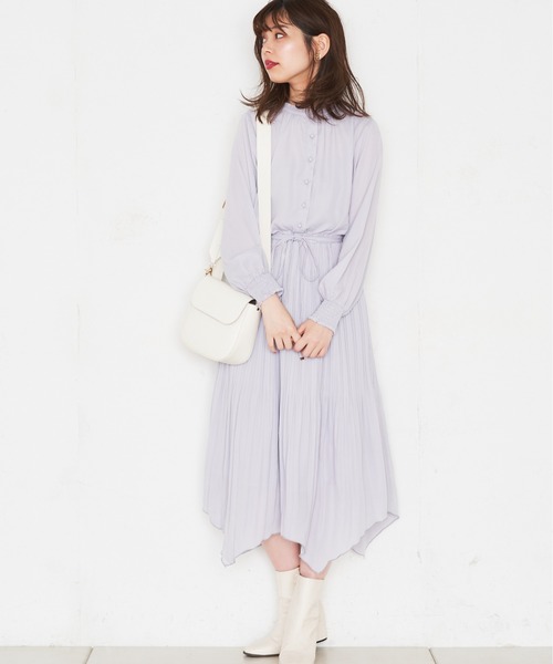 natural couture(ナチュラルクチュール)の「アシメプリーツプチハイフリルワンピース(ワンピース・レディース・ベージュ/サックスブルー/ピンク/その他1/その他2/その他3・FREE)」の16枚目の写真