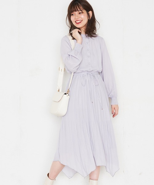 natural couture(ナチュラルクチュール)の「アシメプリーツプチハイフリルワンピース(ワンピース・レディース・ベージュ/サックスブルー/ピンク/その他1/その他2/その他3・FREE)」の12枚目の写真