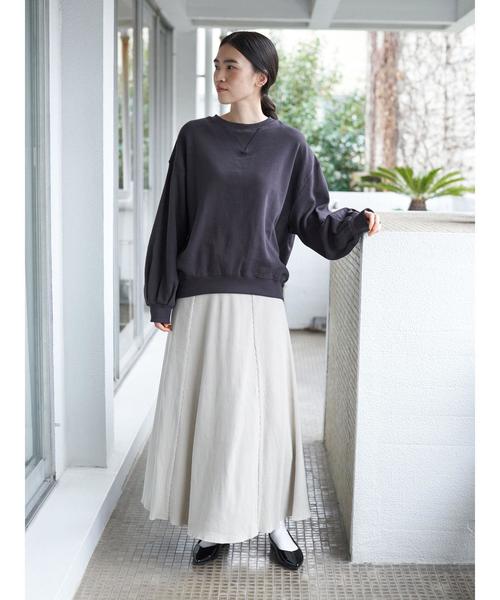 AMERICAN HOLIC（アメリカンホリック）の「ガゼット付き裏毛コクーンチュニック＊（スウェット・レディース・アイボリー/チャコールグレー/カーキ/モカ/キャメル/イエロー・FREE）」の15枚目の写真