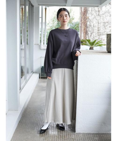 AMERICAN HOLIC（アメリカンホリック）の「ガゼット付き裏毛コクーンチュニック＊（スウェット・レディース・アイボリー/チャコールグレー/カーキ/モカ/キャメル/イエロー・FREE）」の16枚目の写真