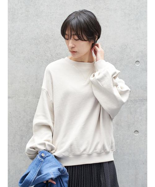 AMERICAN HOLIC（アメリカンホリック）の「ガゼット付き裏毛コクーンチュニック＊（スウェット・レディース・アイボリー/チャコールグレー/カーキ/モカ/キャメル/イエロー・FREE）」の21枚目の写真