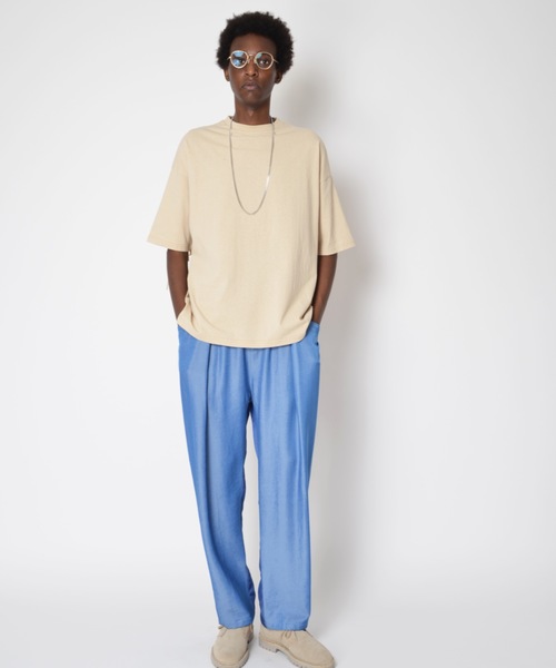 SUPERTHANKS(スーパーサンクス)の「フリンジデザインビッグシルエットTシャツ(ユニセックス)(Tシャツ/カットソー・メンズ・ホワイト/ブラック/ベージュ・SMALL/MEDIUM/LARGE)」の6枚目の写真