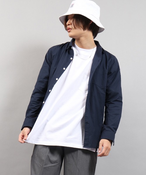 EVOLUTION(エボリューション)の「Stretch long sleeve oxford shirt / ストレッチ 長袖オックスフォードシャツ カラーシャツ unisex(シャツ/ブラウス・メンズ・ピンク/オフホワイト/ベージュ/ミント/ネイビー/オレンジ・XL/M/L)」の4枚目の写真
