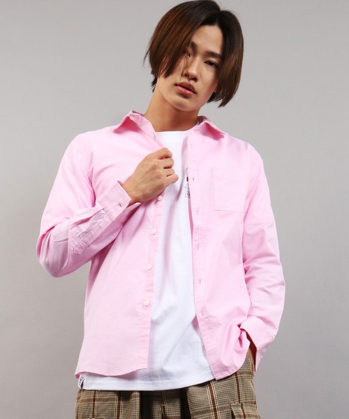 EVOLUTION(エボリューション)の「Stretch long sleeve oxford shirt / ストレッチ 長袖オックスフォードシャツ カラーシャツ unisex(シャツ/ブラウス・メンズ・ピンク/オフホワイト/ベージュ/ミント/ネイビー/オレンジ・XL/M/L)」の5枚目の写真