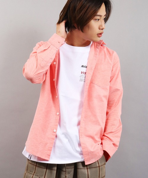 EVOLUTION(エボリューション)の「Stretch long sleeve oxford shirt / ストレッチ 長袖オックスフォードシャツ カラーシャツ unisex(シャツ/ブラウス・メンズ・ピンク/オフホワイト/ベージュ/ミント/ネイビー/オレンジ・XL/M/L)」の6枚目の写真