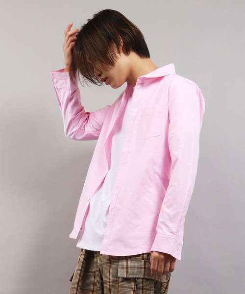 EVOLUTION(エボリューション)の「Stretch long sleeve oxford shirt / ストレッチ 長袖オックスフォードシャツ カラーシャツ unisex(シャツ/ブラウス・メンズ・ピンク/オフホワイト/ベージュ/ミント/ネイビー/オレンジ・XL/M/L)」の15枚目の写真