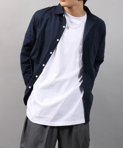 EVOLUTION(エボリューション)の「Stretch long sleeve oxford shirt / ストレッチ 長袖オックスフォードシャツ カラーシャツ unisex(シャツ/ブラウス・メンズ・ピンク/オフホワイト/ベージュ/ミント/ネイビー/オレンジ・XL/M/L)」の20枚目の写真