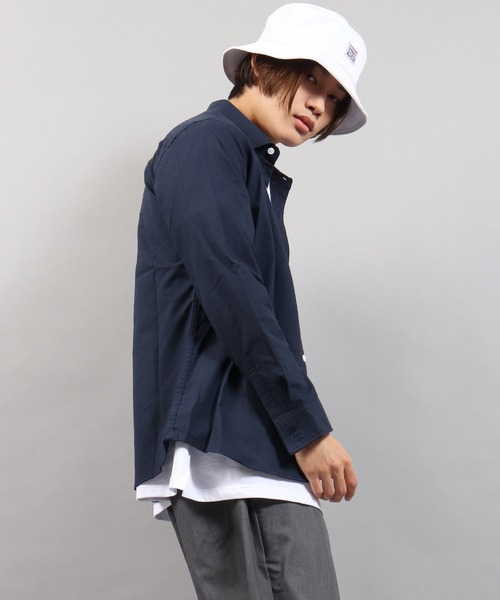 EVOLUTION(エボリューション)の「Stretch long sleeve oxford shirt / ストレッチ 長袖オックスフォードシャツ カラーシャツ unisex(シャツ/ブラウス・メンズ・ピンク/オフホワイト/ベージュ/ミント/ネイビー/オレンジ・XL/M/L)」の12枚目の写真