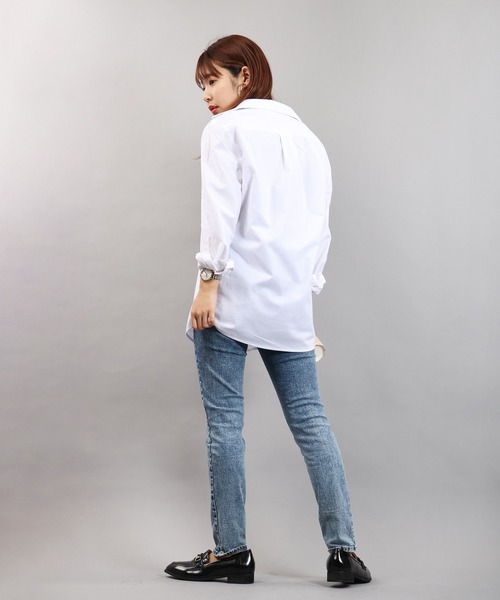 EVOLUTION(エボリューション)の「Stretch long sleeve oxford shirt / ストレッチ 長袖オックスフォードシャツ カラーシャツ unisex(シャツ/ブラウス・メンズ・ピンク/オフホワイト/ベージュ/ミント/ネイビー/オレンジ・XL/M/L)」の8枚目の写真