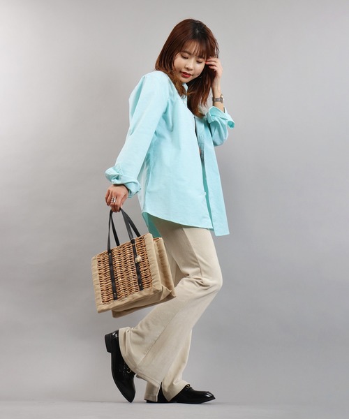 EVOLUTION(エボリューション)の「Stretch long sleeve oxford shirt / ストレッチ 長袖オックスフォードシャツ カラーシャツ unisex(シャツ/ブラウス・メンズ・ピンク/オフホワイト/ベージュ/ミント/ネイビー/オレンジ・XL/M/L)」の10枚目の写真