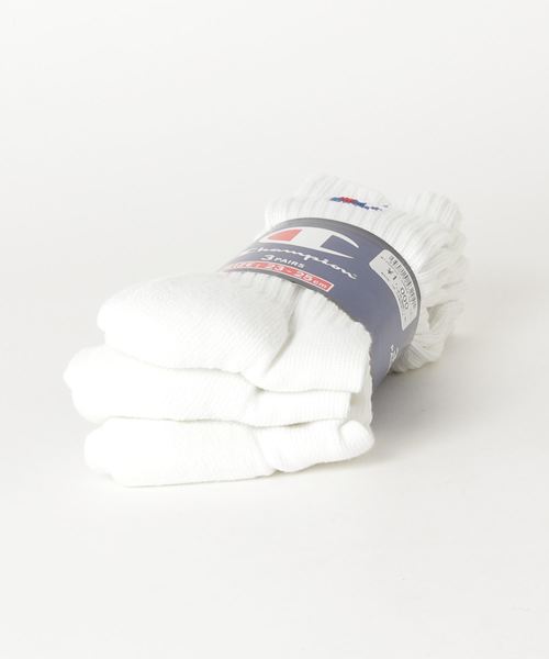 Champion（チャンピオン）の「WEGO/Champion【3点セット】ワンポイントロゴリブソックス（ソックス/靴下・レディース・ホワイト/ブラック・SMALL）」の3枚目の写真