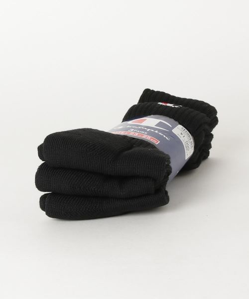 Champion（チャンピオン）の「WEGO/Champion【3点セット】ワンポイントロゴリブソックス（ソックス/靴下・レディース・ホワイト/ブラック・SMALL）」の4枚目の写真