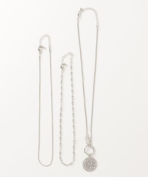 WEGO(ウィゴー)の「WEGO/【3点セット】コインネックレス(ネックレス・レディース・シルバー/ゴールド・FREE)」の1枚目の写真