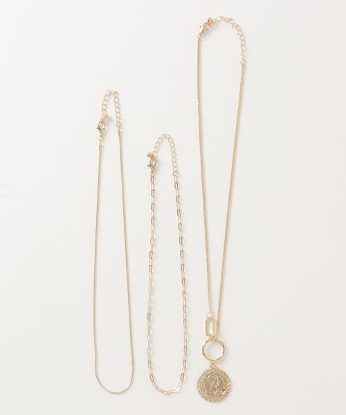 WEGO(ウィゴー)の「WEGO/【3点セット】コインネックレス(ネックレス・レディース・シルバー/ゴールド・FREE)」の2枚目の写真