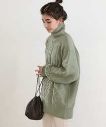 select MOCA（セレクトモカ）の「ランダムケーブルタートルニット（ニット/セーター・レディース）」