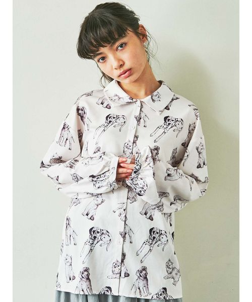 merry jenny（メリージェニー）の「dog&catシャツ（シャツ/ブラウス・レディース・アイボリー/ブラック・FREE）」の16枚目の写真
