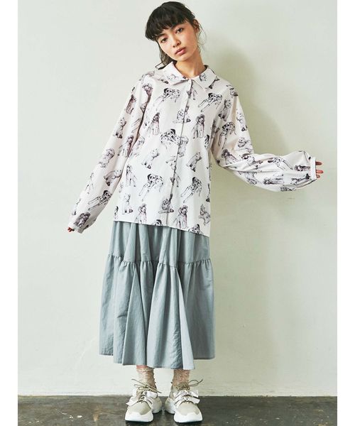 merry jenny（メリージェニー）の「dog&catシャツ（シャツ/ブラウス・レディース・アイボリー/ブラック・FREE）」の3枚目の写真