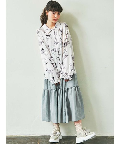 merry jenny（メリージェニー）の「dog&catシャツ（シャツ/ブラウス・レディース・アイボリー/ブラック・FREE）」の9枚目の写真