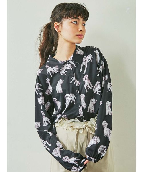 merry jenny（メリージェニー）の「dog&catシャツ（シャツ/ブラウス・レディース・アイボリー/ブラック・FREE）」の17枚目の写真